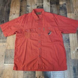 North River Outfitters Fish Outdoors Short Sleeve Button Up Shirt Men's Size XL‎